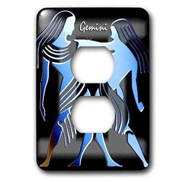 Imagem de 3dRose Tampa de tomada com 2 tomadas do signo do zodíaco gêmeos lsp_920_6