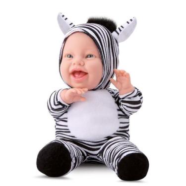 Imagem de Boneca Bebê Babilina Com Roupinha De Zebra Tecido Macio - Bambola