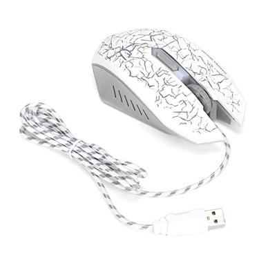 Imagem de Mouse para jogos com fio, confortável e ergonômico mouse para computador com fio e peso leve para Windows Vista para Windows XP(Branco)