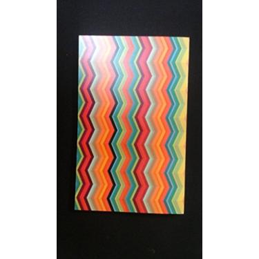Imagem de Caderno sem pauta, bloco de notas, 90 páginas, 13,3 cm x 21,5 cm, pacote com 12 livros, capa em ziguezague colorido