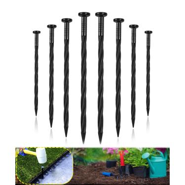 Imagem de Meboyz Pacote com 100 unidades - Pregos de plástico para bordas de 20,3 cm, picos de ancoragem de paisagem, estaca de paisagem para bordas paver, barreira de erva daninha, relva artificial e mais (serve na maioria das marcas Dimex EasyFlex Proflex..