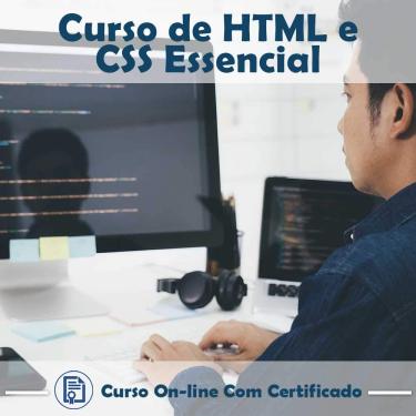 Imagem de Curso Online em videoaula de HTML e CSS Essencial com Certificado + 2 brindes