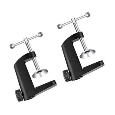 Imagem de 2 Unidades Braçadeira De Suporte De Telefone Braçadeira De Suporte De Mesa De Metal Suporte Da Câmera Suporte De Braço De Microfone Montagem De Braçadeira De Mesa Caderno Monitor