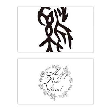 Imagem de Bones Inscriptions Galo do Zodíaco Chinês Ano Novo Festival Cartão de felicitações Bless Mensagem presente