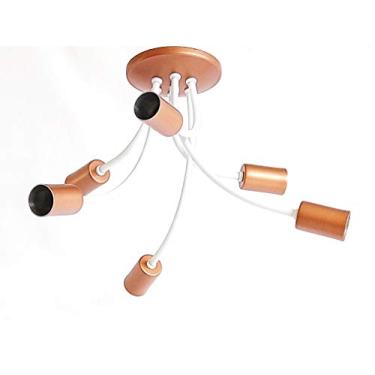 Imagem de Plafon Aranha Branco/Cobre 6 lamp