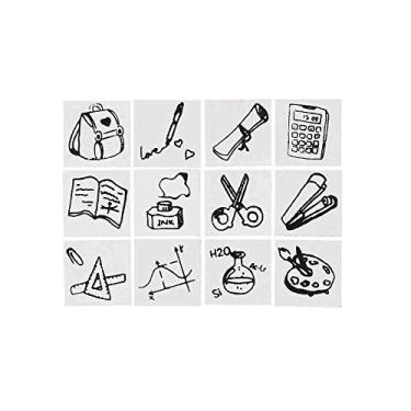 Imagem de Carimbos de madeira West Coast Paracord de 12 peças – Conjunto de mini carimbos vintage de madeira – Carimbos criativos divertidos e exclusivos – Almofadas de borracha de madeira para tinta – Diário, livro de recortes e muito mais! (Suprimentos escolares)