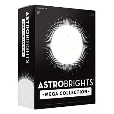 Imagem de Astrobrights Mega Collection, cartolina colorida, branco confete brilhante, 320 folhas, 29,5 kg/176 g/m², 21,5 x 28 cm - Mais lençóis! (91683)