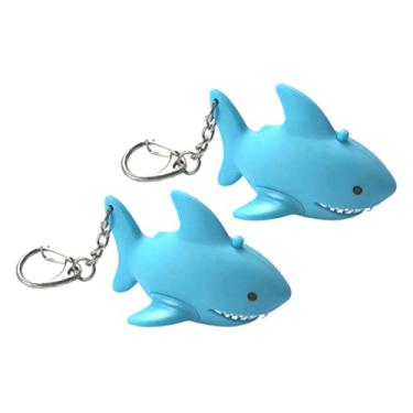 Imagem de LABRIMP 2 Unidades chaveiro tubarão brinquedos de LED chaveiros de mochila brinquedos de carros porta-chaves chaveiro de LED pingente de bolsa animal lanterna chave do carro Metal