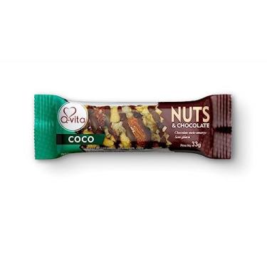 Imagem de Barra de nuts coco com chocolate - Qvita - caixa com 16 unidades 33g