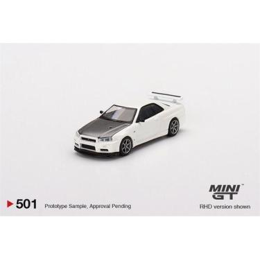 Imagem de Miniatura Mini Gt Nissan Skyline Gt-R R34 V-Spec Branco 1/64
