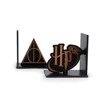 Imagem de Zona Criativa Aparador de Livro Mdf Harry Potter - Bookend Vermelho, Dourado, Verde