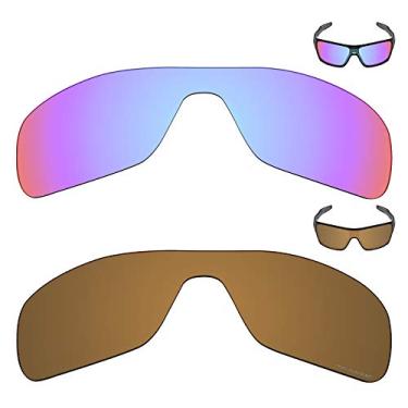 Imagem de Mryok+ 2 pares de lentes polarizadas de substituição para óculos de sol Oakley Turbine Rotor – Rosa cobalto/Bronze dourado
