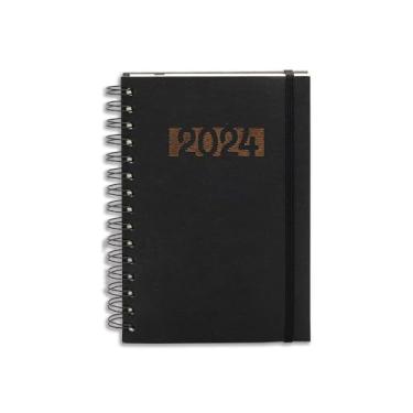 Imagem de AGENDA 2024 TECA TONY DIÁRIA MÉDIA ESPIRAL DUPLO PRETA