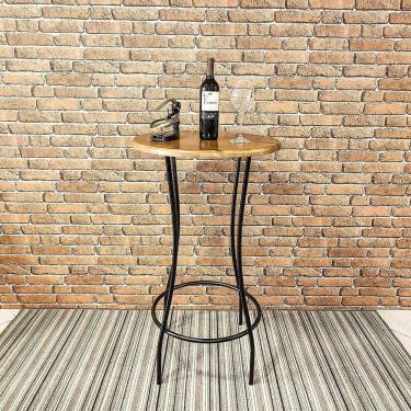 Imagem de Mesa bistrô redonda de madeira- Lais - Metal Art