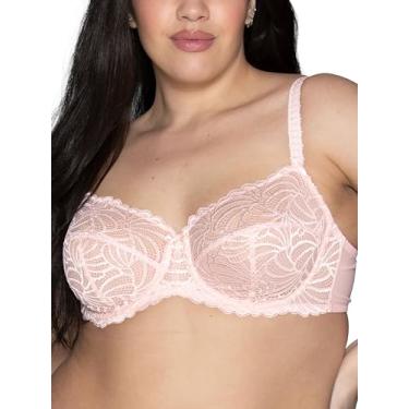 Imagem de Vanity Fair Sutiã feminino bonito de renda indulgência com aro, bojos não acolchoados para forma natural, tamanhos 32C-40G, Pampelune Soft Blush, 36F
