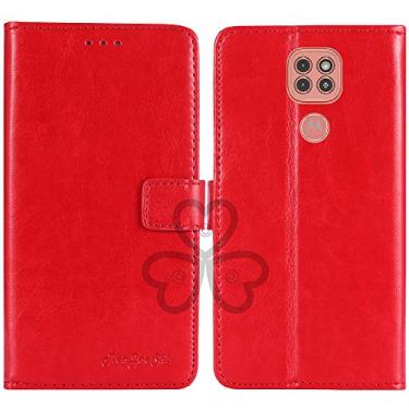 Imagem de TienJueShi Suporte de livro vermelho retrô protetor de couro TPU capa de silicone para Lenovo K12 Note 6,5 polegadas capa de gel carteira Etui