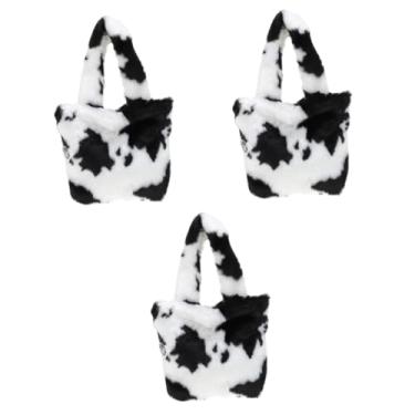 Imagem de PACKOVE 3 Pecas bolsa de ombro flor bolsa de ombro com estampa de vaca carteiras femininas bolsa transversal para mulher bolsa mensageiro para mulheres bolsa de ombro senhora inverno pele