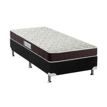 Imagem de  Cama Box Solteiro: Colchão Espuma D33 Probel Advanced Mega Resistente + Base CRC Suede Black(88x188)