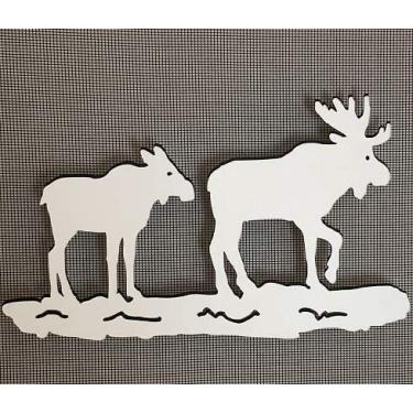 Imagem de DCentral Dois ímãs de tela flexíveis de alce: dupla face. Segurança branca mais fácil de ver dia e noite. Decorativo. Ajuda a parar de entrar nas telas, cobre pequenas lágrimas em telas Tamanho L 13,2