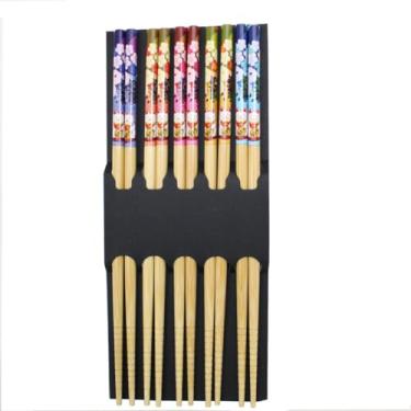 Imagem de Jogo Kit de Hashi de Madeira (Palitinho Japonês) - Maneko Neko Flor de Sakura - 5 pares