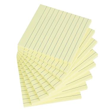 Imagem de Vanpad Notas adesivas forradas 10 x 10 cm, blocos autoadesivos pautados em amarelo claro, fáceis de colocar para casa, escritório, caderno, 8 blocos/pacote