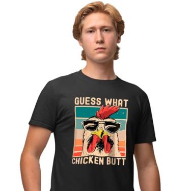 Imagem de Camisa Camiseta Genuine Grit Masculina Estampada Algodão 30.1 Guess What Chicken Butt - GG - Preto