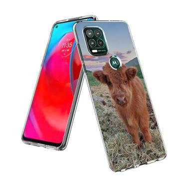 Imagem de Capa compatível com Motorola Moto G Stylus 5G - Capa de TPU macia à prova de choque de vaca Highland com design de animais de fazenda para mulheres, meninas, meninos e homens