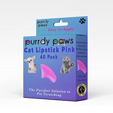 Imagem de Purrdy Paws Pacote com 40 capas macias para batom de gato rosa grande