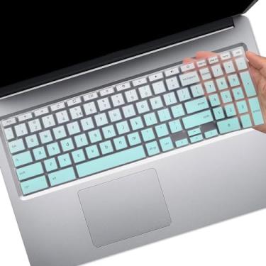 Imagem de Capa de teclado para Acer Chromebook 315 CB315 e Acer Chromebook 715 CB715 39.6 cm com teclado numérico, Acer Chromebook 317 CB317 43.9 cm protetor de pele de teclado OmbreMint