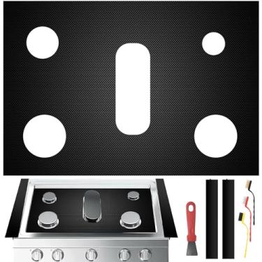 Imagem de Capa de fogão a gás protetores de queimador de fogão de substituição para tapete de fogão a gás Samsung, forro de forno antiaderente, capas de queimador de fogão a gás, reutilizável, lavável, mantém o