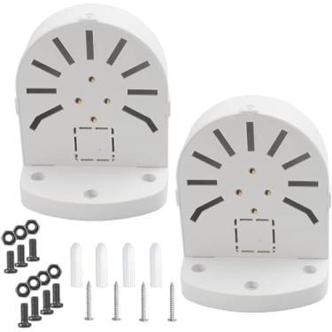 Imagem de PUYREEINN Pacote com 2 suportes para câmera domo, caixa de junção de câmera de segurança, suporte para câmeras de vigilância IP CCTV, suporte de plástico ABS para câmera domo interno e externo