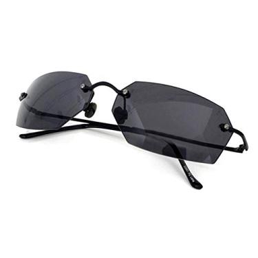 Imagem de Óculos de sol masculino quadrado Matrix Agent Smith Ultralight Rimless, Preto, Normal Size