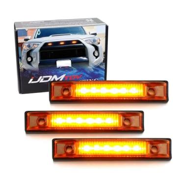 Imagem de iJDMTOY 3 peças de luzes de marcador central de LED âmbar compatíveis com Toyota 4Runner ou Toyota Tacoma TRD Pro 2014-up (lentes âmbar, 6-LED, vem com fiação e hardware)