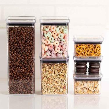 Imagem de Kit 6 Potes Tampa Hermético Porta Alimentos Mantimentos Armário Cozinha - Paramount