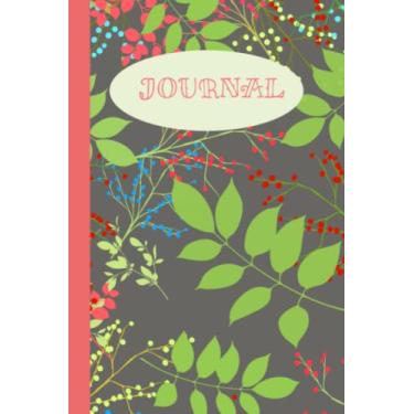 Imagem de Diário de escrita floral, caderno diário, forro de 15 x 23 cm, capa flexível, design estético botânico