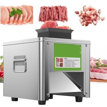 Imagem de Cortador De Carne EléTrico De 2,5-21 Mm | MáQuina De Corte | Fatiador De Cubos De Carne Desfiada 330lb/H 850w AçO InoxidáVel Frango Peixe Carne De Frango Fatiador De Vegetais,21mm