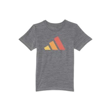 Imagem de adidas Camiseta masculina com logotipo Ss Poly (bebê/criança pequena), Cinza carvão, 4