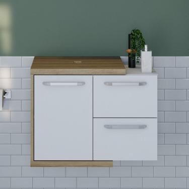 Imagem de Armario Gabinete Nexus 65P Lâmina Mel /Branco Chess