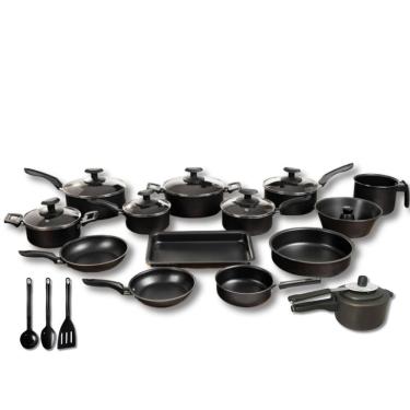 Imagem de Conjunto Panelas 17 Pc Antiaderente Panela Pressão Preto