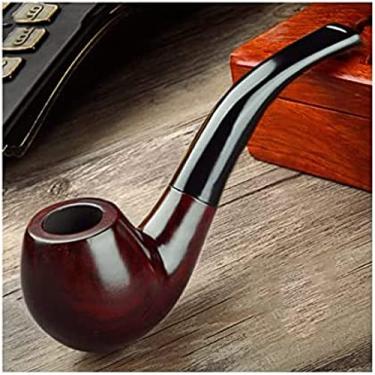 Imagem de Cachimbo de Madeira Vintage Esculpido à Mão, Cachimbo de Cigarro Masculino Portátil, Marrom Claro, 4,5 x 15 cm