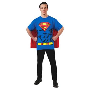 Imagem de Rubie's Costume Co Camiseta masculina Dc Comics Superman com capa, Azul, M