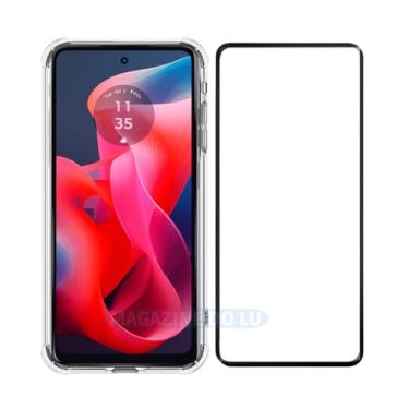 Imagem de Kit Capa Anti Impacto e Película De Vidro 3D Compatível Com Motorola Moto G24