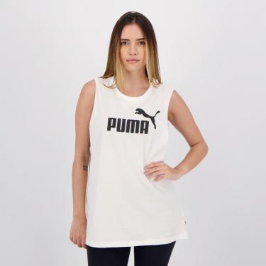 Imagem de Regata Puma Essentials Cut Off Logo Tank Feminina Branca-Feminino