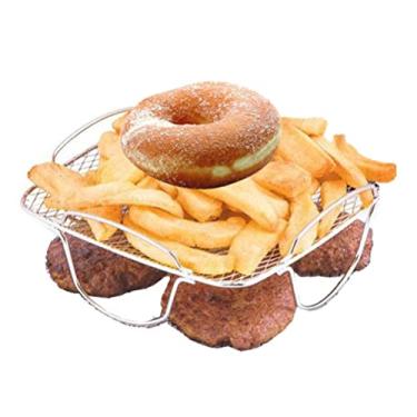 Imagem de Cozinha Ferramentas de Cozinha Fritadeira de Ar de Aço Cesta de Batatas Fritas Coletor de Graxa Desidratador de Alimentos Rack de Torradas Grelha para Batatas Fritas Bacon Frango
