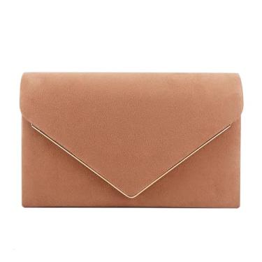 Imagem de Bolsas de noite femininas bolsa clutch pequena fofa clássica envelope bolsa transversal para festa de casamento formal com corrente removível, Marrom nude (Vs001), 8.27” (L)x5.12” (H)x1.97”(W)