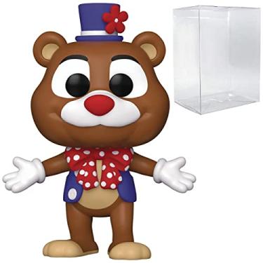 Imagem de POP Five Nights at Freddy's - Boneco de vinil do Freddy do Circus Freddy (pacote com caixa protetora compatível), multicolorido, 9,5 cm