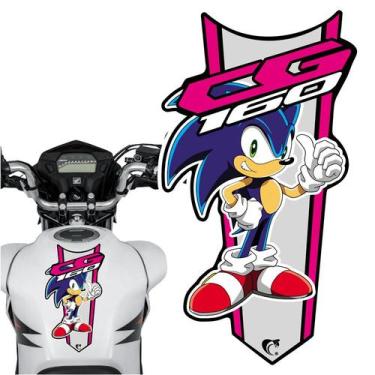 Imagem de Adesivo Faixa Gravata sem resina Moto CG 150/160 Sonic Rosa - Teu Ades