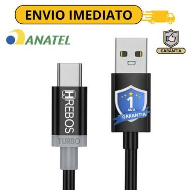 Imagem de Cabo Carregador Turbo USB-C Moto G10 G9 G8 G7 G31 1m - Hrebos