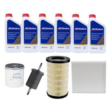 Imagem de Kit Troca De Óleo Gm S10 Flex 2.4 Acima De 2012 - 6 LT Acdelco 5w30 Si