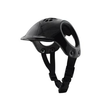 Imagem de kowaku Capacete para animais de estimação, capacete para cães e gatos com furos para orelhas, confortável, ajustável, chapéu duro para cães, boné rígido para, Preto